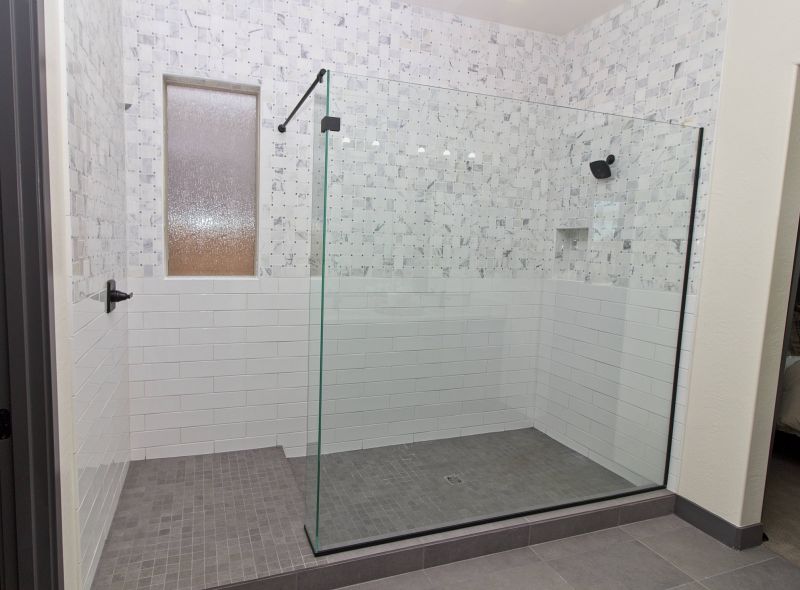Elegant Shower with Vertical Tile Pattern