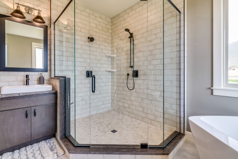 Shower with Vertical Tile Pattern